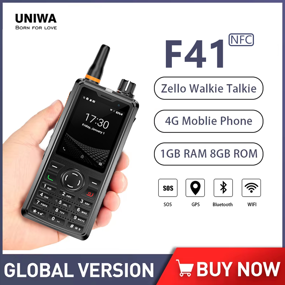 UNIWA F41 2,4 "Zello Walkie Talkie 4G Smartphone Android 8,1 comunicación telefónica impermeable PTT 4600mAh NFC teléfono móvil en venta