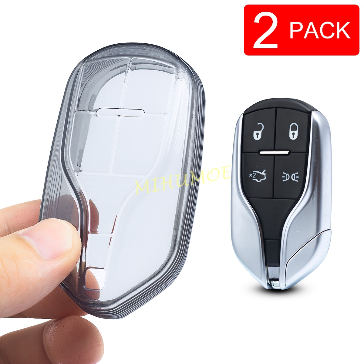 2x โปร่งใส TPU ฝาครอบรถ SHELL FOB สําหรับ Maserati Ghibli Quattroporte Levante 2017 2018 2019 2020 2021 2022 2023 2024