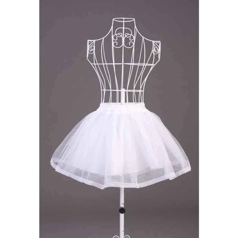 Frauen Mädchen Doppel Schichten Einfarbig Kurze Tüll Petticoats Elastische Bund EINE Linie Mesh Unterrock Krinolinen Für Hochzeit