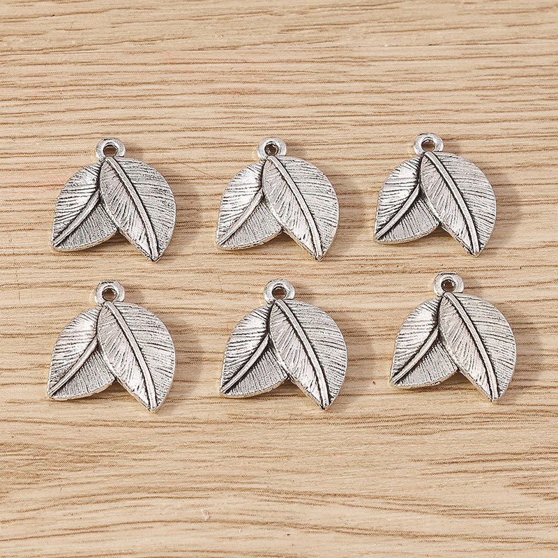 20 stücke 13x15mm niedliche Legierung Baum blatt Charms Anhänger für die Herstellung von Halsketten Ohrringe Armbänder DIY Handwerk Schmuck Ergebnisse Zubehör