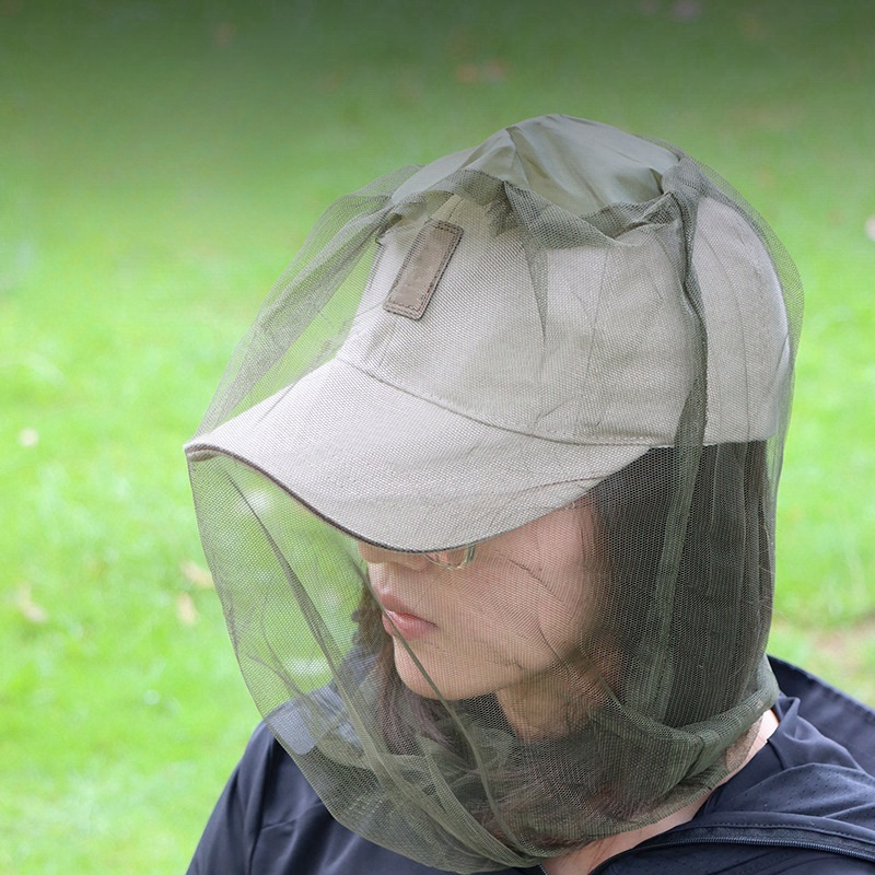 Chapéu de Pesca Anti-Mosquito com Rede Protetora para a Cabeça e Rosto, Chapéu de Sol para Acampamento e Viagens ao Ar Livre