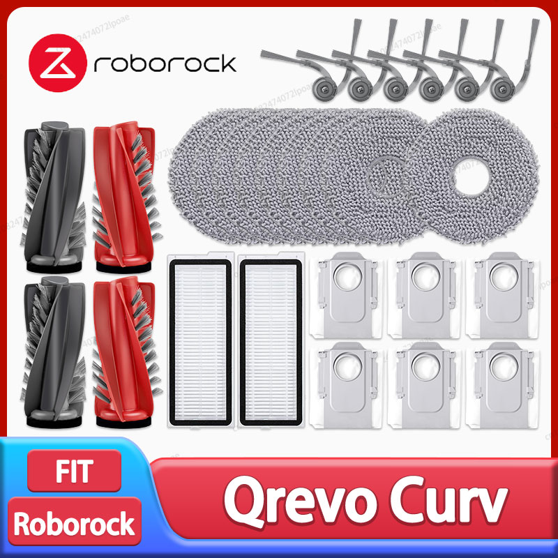 Roborock Qrevo Curv/5AE/5A1/5XC / S5X / Qrevo C Pro aspiradora Cepillo Lateral principal paño de mopa bolsa de polvo accesorios de filtro