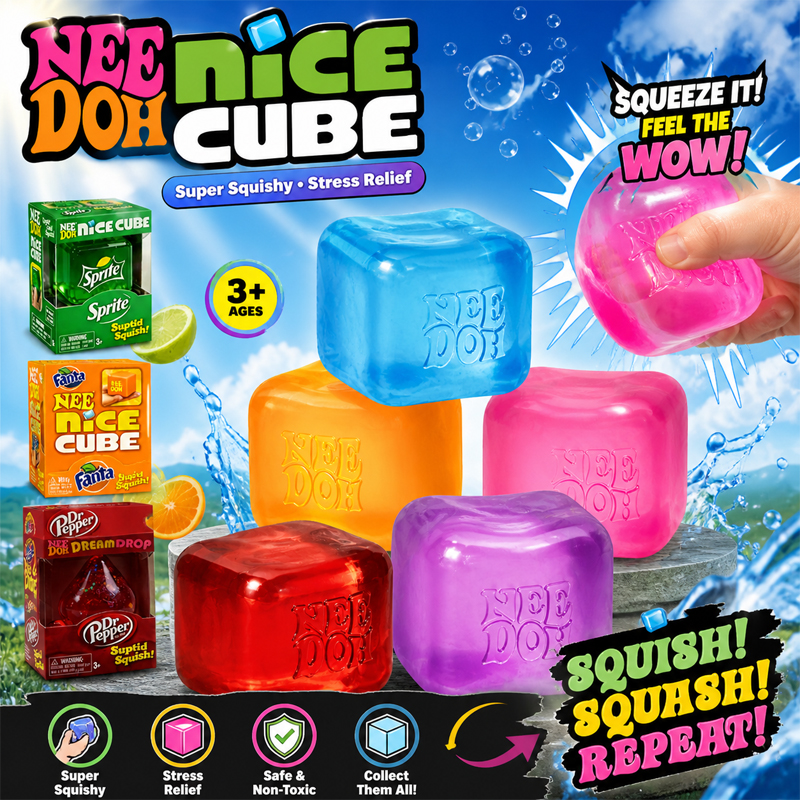Novo Cubo Sensorial Needoh Nice Cube, Ferramenta Antiestresse para Ansiedade e Foco, Cubo Sensorial para Adultos e Crianças, Brinquedo Squishy