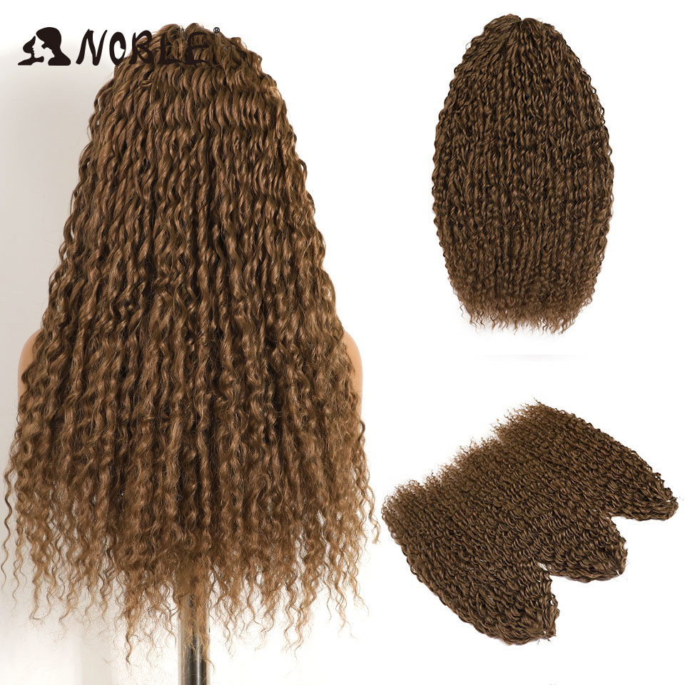 Noble Synthetic Hair 24 Inch Water Wave Braiding Hair Extensions Ombre Honey Blonde Deep Wave Curl Twist Crochet Hair Extension