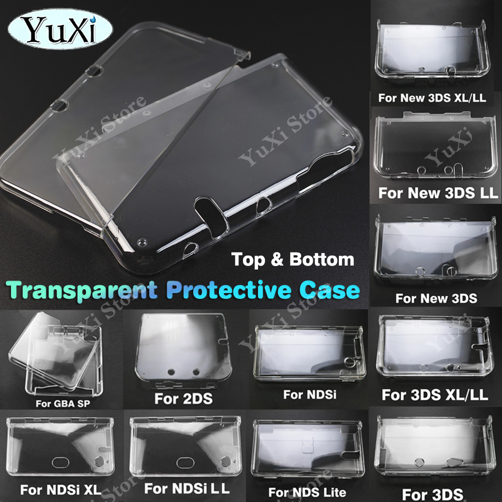 Clear Crystal Protective Case For Nintend NDS Lite NDSi XL LL Plastic Hard Shell Skin Case Cover For 2DS New 3DS XL LL GBA SP