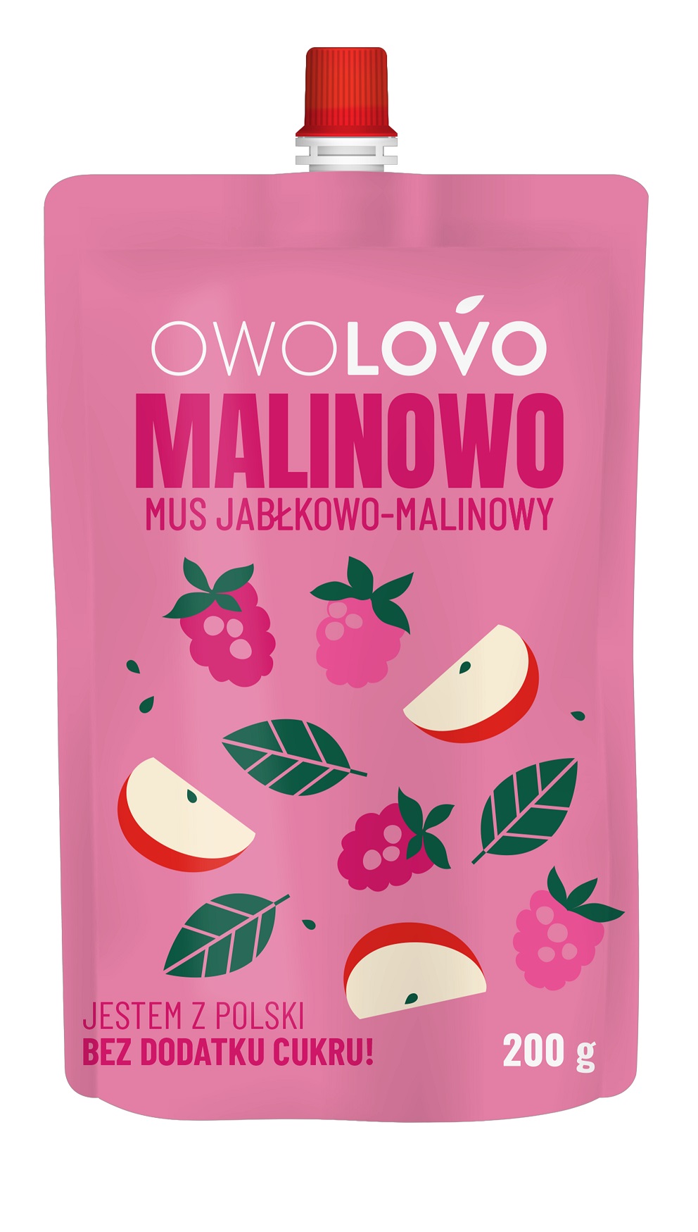 MUS JABŁKOWO-MALINOWY 200g  MALINOWO