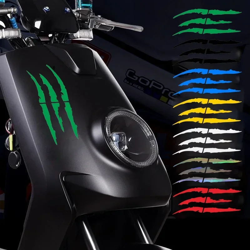 Nuevo 2 uds pegatinas para rascar garra de monstruo de motocicleta DIY calcomanías de vinilo para casco de Motocross para Aprilia KTM Kawasaki YAMAHA SUZUKI HONDA