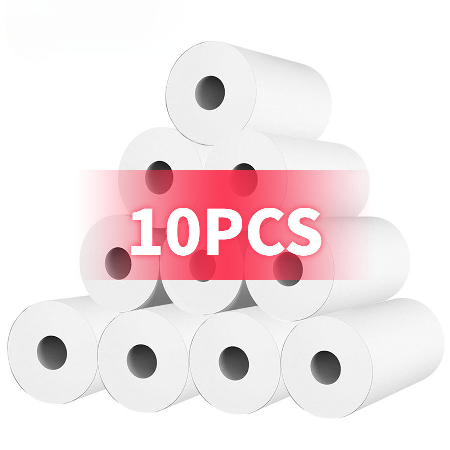 Papier d'impression thermique pour imprimante instantanée pour enfants, papier blanc pour appareil photo pour enfants, accessoires de remplacement, 57x25mm, 10 pièces