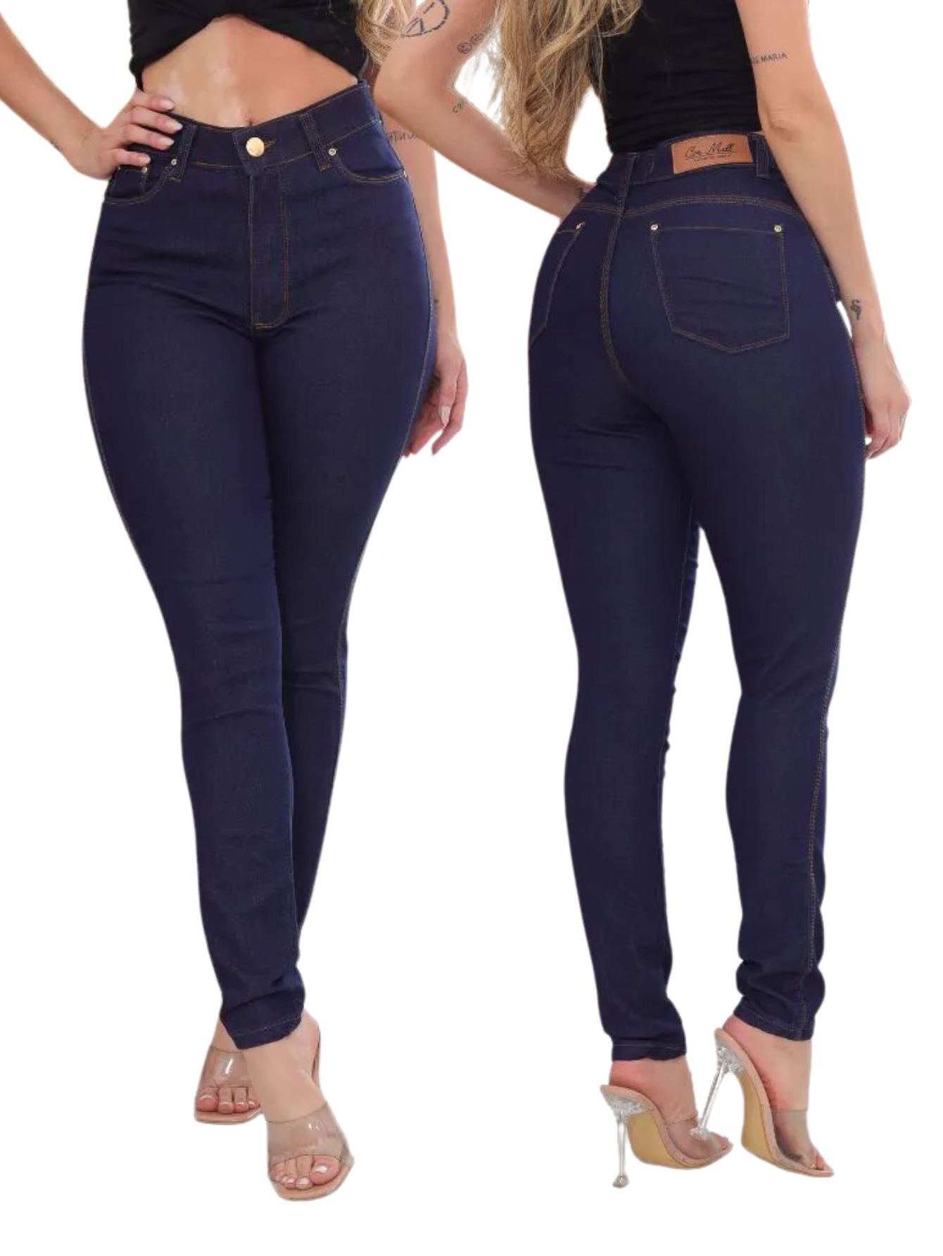 Kit 2 Stuks-Skinny Donkere Jeans Voor Dames