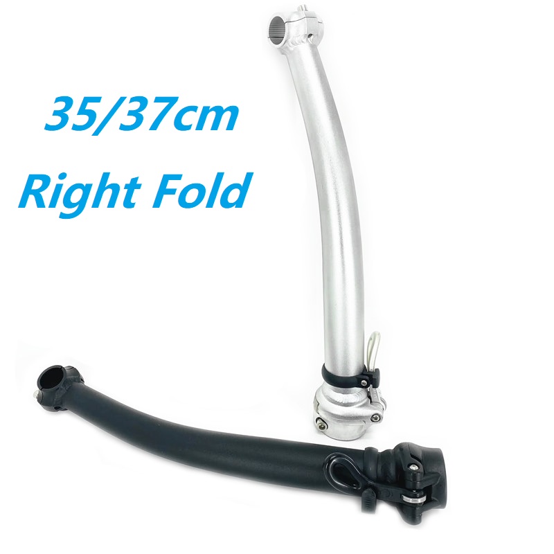 14/16 " Folding Bike Stem Curved Right Fold Aluminum Alloy Goose Neck Stem 35cm 37cm Outward Folding Bending Bicycle Stem