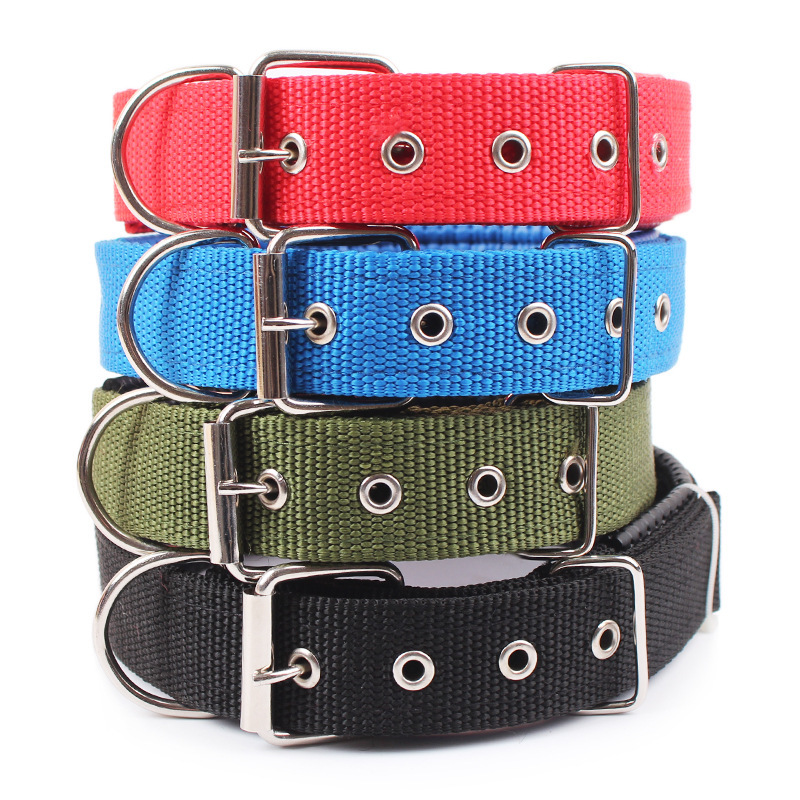 Collares sólidos para perros, collar de nailon para perros pequeños, medianos y grandes, Teddy Keji Pitbull Bulldog Beagle