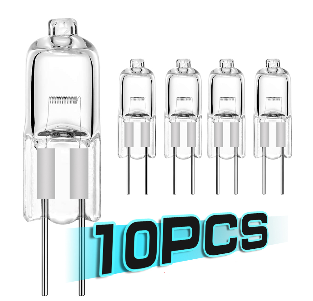 10 Uds bombilla halógena G4 12V 5W 10W 20W 35W 50W globo lote JC bipin LED blanco cálido reemplazar lámpara de cápsula LED bombillas halógenas de luz