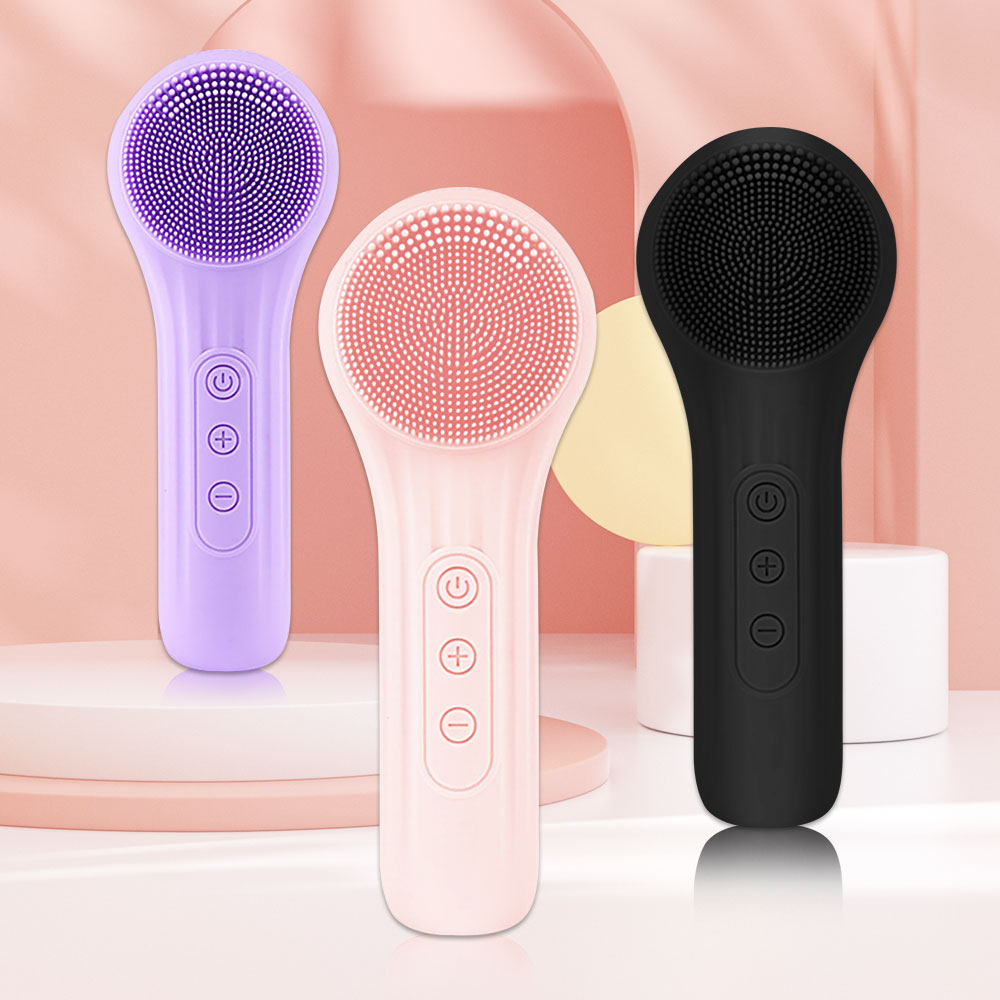 Limpiador de cepillo Facial de silicona sónico, rodillo vibratorio, masaje de poros, depurador de limpieza profunda, limpiador exfoliante Facial impermeable