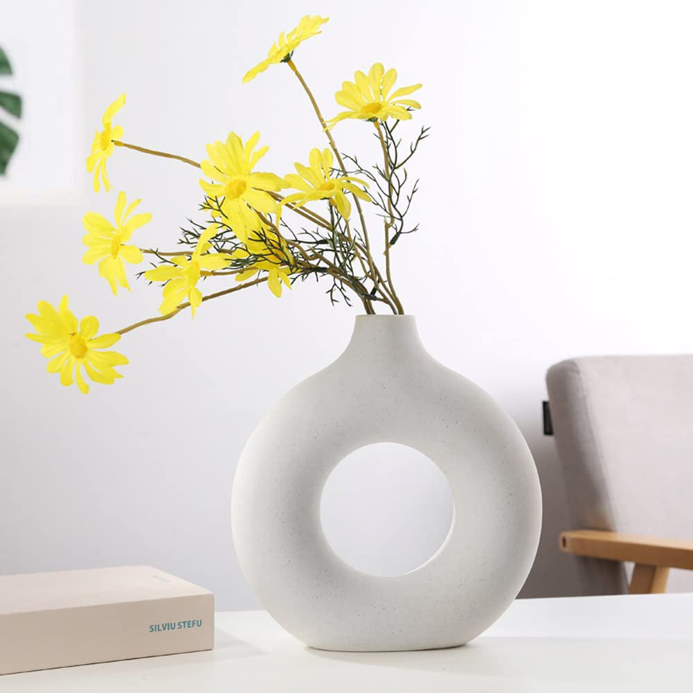 Vase Style vas bulat keramik putih