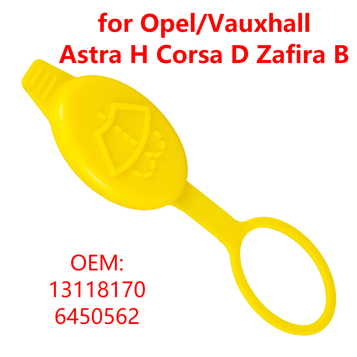 Para Opel/Vauxhall Astra H Corsa D Zafira B 13118170   Cubierta de la tapa de la botella del tanque del depósito de líquido de la lavadora del limpiaparabrisas del coche 6450562