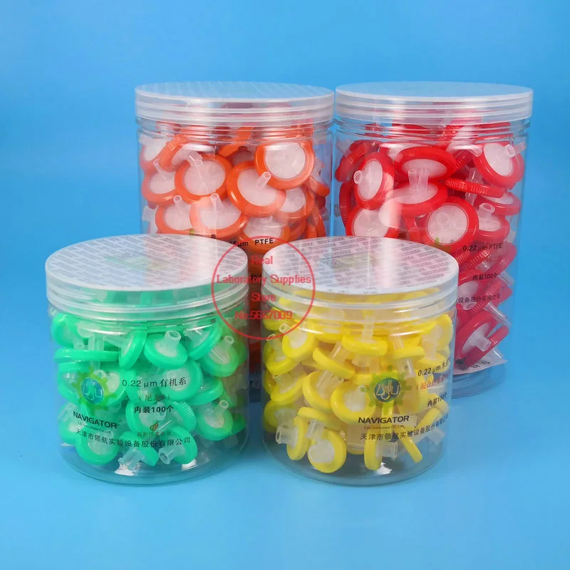 100 sztuk/partia laboratorium 13mm 25mm jednorazowy filtr igłowy Aquo-system/system organiczny/PTFE 0.22/0.45um membranowy filtr strzykawkowy