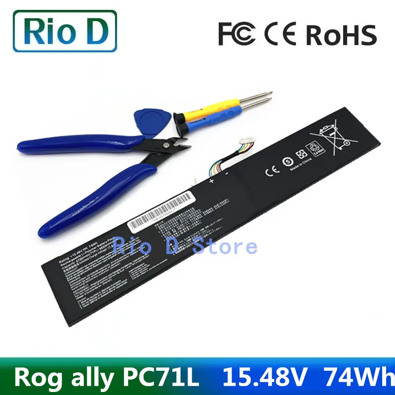 C41N2208 Battery For ASUS ROG ALLY Gaming Handheld series of RC71L/PC71L Expand high capacity of 74Wh mod upgrade Free all Tools