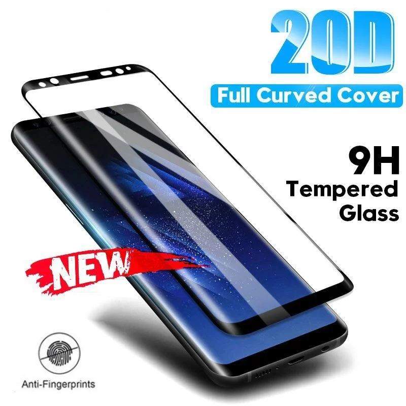 Protetor de tela de vidro temperado 20d para samsung galaxy note 8 9 s8 s9 plus s7 edge a6 a8 plus 2018