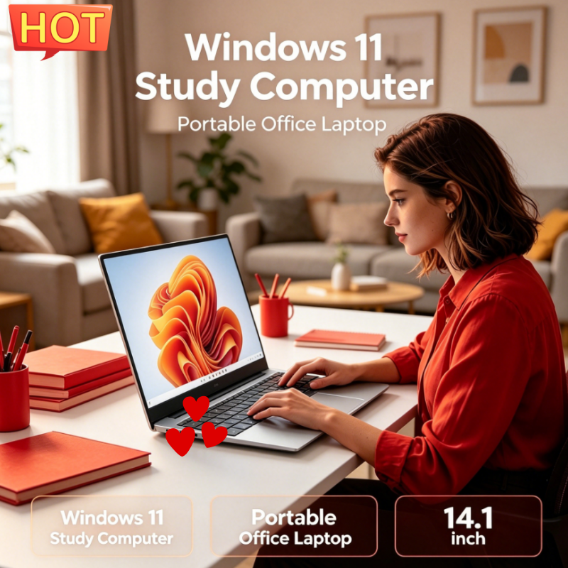 14.1 Inch Premium Slim Portable Laptop 2026 Win11 Intel N95 I9-9900 DDR4 16GB/32GB RAM 2TB SSD Business Office Notebook