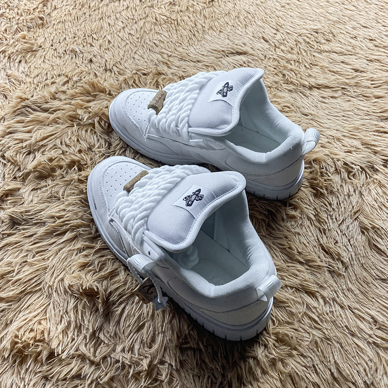 Fashionable White Men's Low-Top Casual Loafers, New Trendy Comfortable Breathable Original Outdoor Sneakers, Comfortable and Durable Design Canvas Shoes, Versatile Street Style Large Size Shoes
