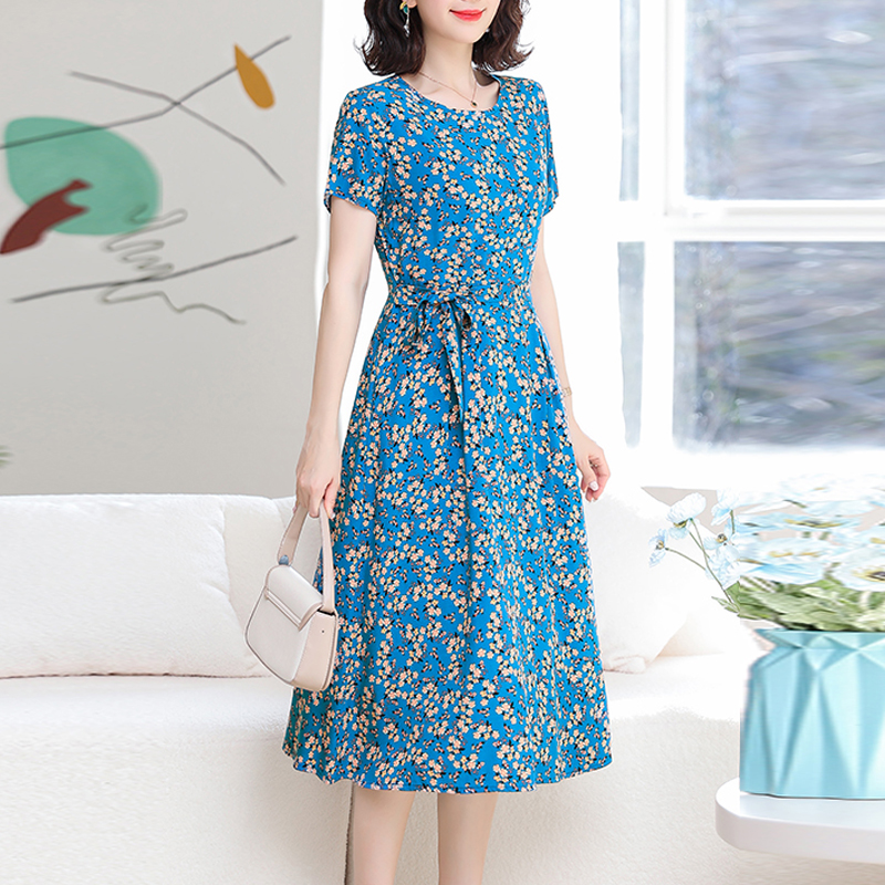 Summer dresses Fashion O-Neck pirint Party Dress Women slim vestidos plus size cotton Bohemian vestido longo feminino dresses
