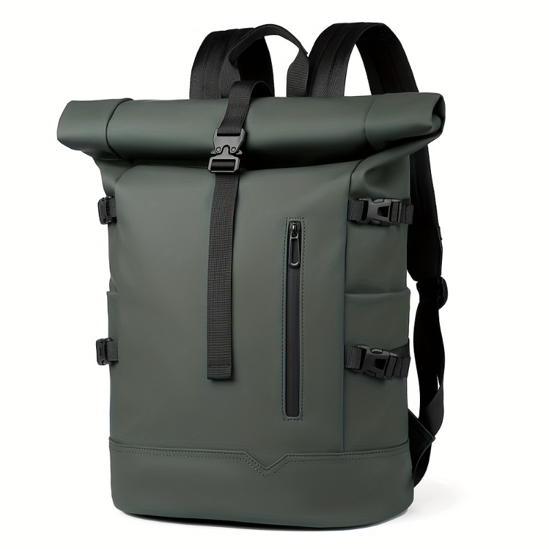 Mochila enrollada de moda y moderna para hombres, mochila de viaje de gran capacidad, mochilas para computadora para desplazamientos universitarios
