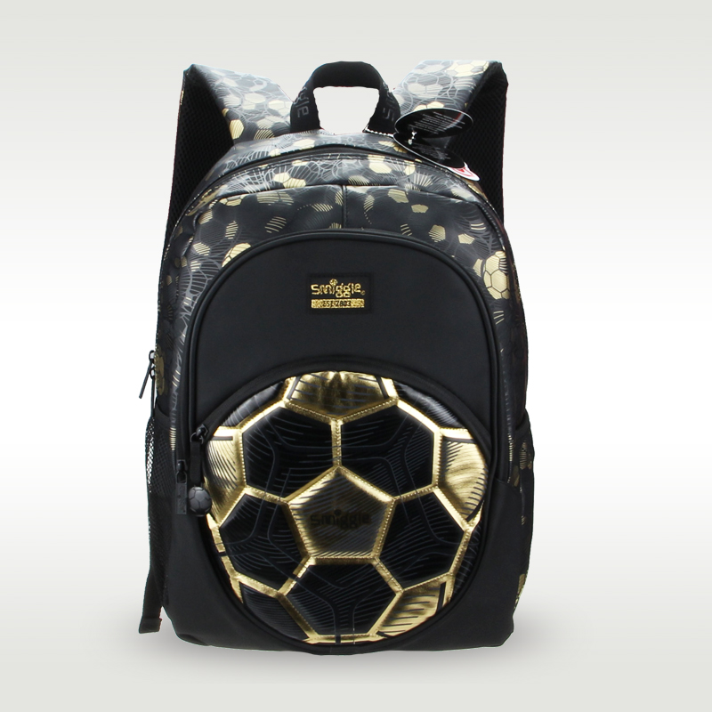 Austrália original smiggle golden futebol mochila infantil moda versátil saco infantil 7-16 anos 16 polegada
