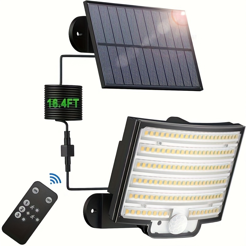 Zonne-Buitenverlichting-Geleid Bewegingssensorlicht Met Op Afstand Waterdicht Beveiligingslicht Voor Terrasgarage Veranda Werf