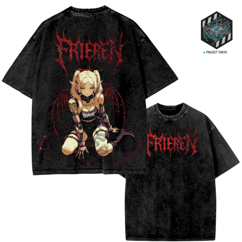 Frieren: Beyond Journey's End Anime T-Shirt – Frieren Goth Shirt, Elf Anime T-Shirt, Streetwear Y2K CyberPunk Kleidung