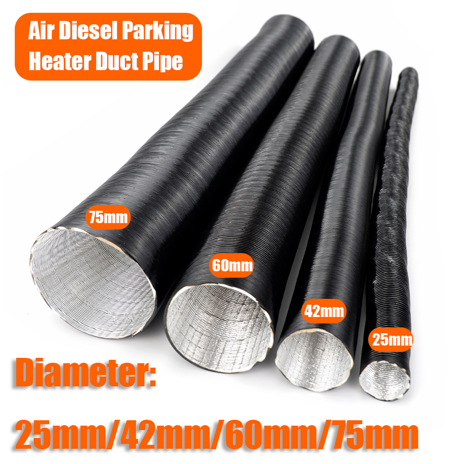 25mm 42mm 60mm 75mm de diámetro 100-300cm de longitud aire diésel calentador de estacionamiento conducto tubo manguera para coche camión VAN Camper