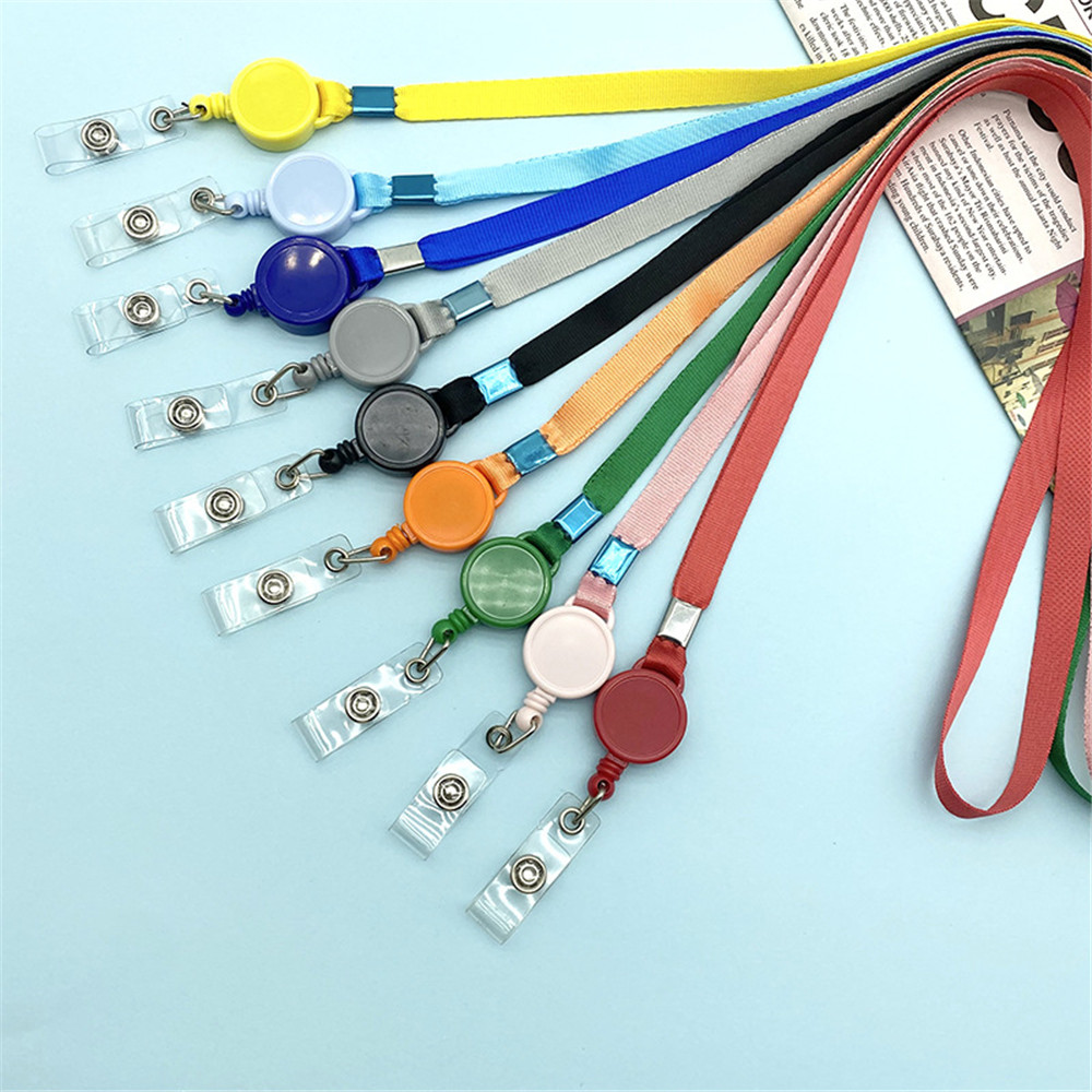 Carrete de insignia retráctil largo, cordón de etiqueta de nombre, soporte Universal para tarjeta de trabajo de oficina, cuerda colgante para identificación, correa para collar, suministros