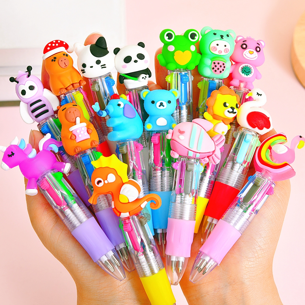 5-30 Stuks Leuke Cartoon Vierkleurige Pen Voor Kinderen Verjaardag Kleuterschool Home-School Carnaval Kerst Jongens En meisjes Gift Beloningen
