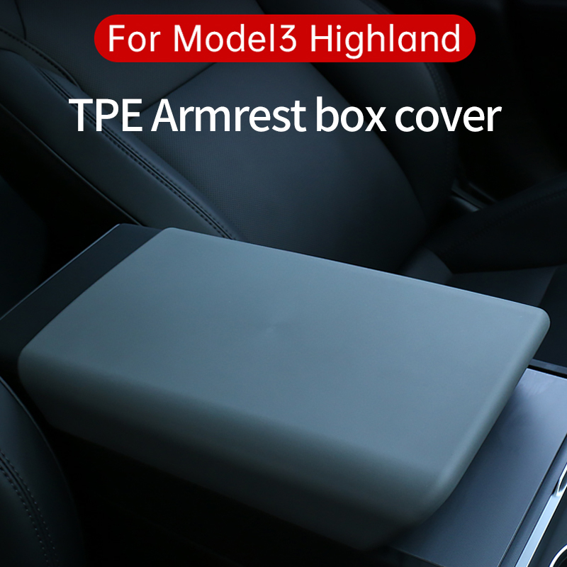 สําหรับTeslaรุ่นYเปิดตัวJuniper 2025 รุ่น 3 Highland 2024 TPE Soft Caseคอนโซลกลางส่วนที่เหลือแขนฝาปิดที่เท้าแขนอุปกรณ์เสริม
