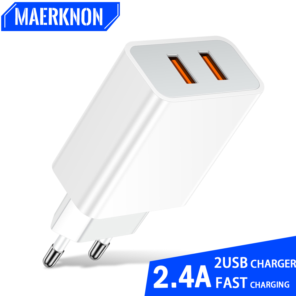USB Зарядное устройство 2 Порт Быстрая зарядка Порт Быстрая зарядка Портативный телефон Быстрая зарядка 3.0 для Samsung Xiaomi 14 Huawei Двойной адаптер USB