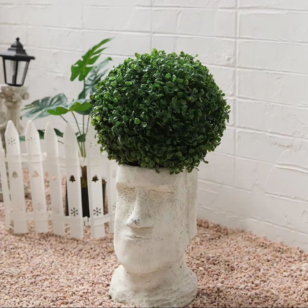 Künstliche grüne Buchsbaum-Topiary-Kugeln Garten korb pflanze im Freien, 28cm
