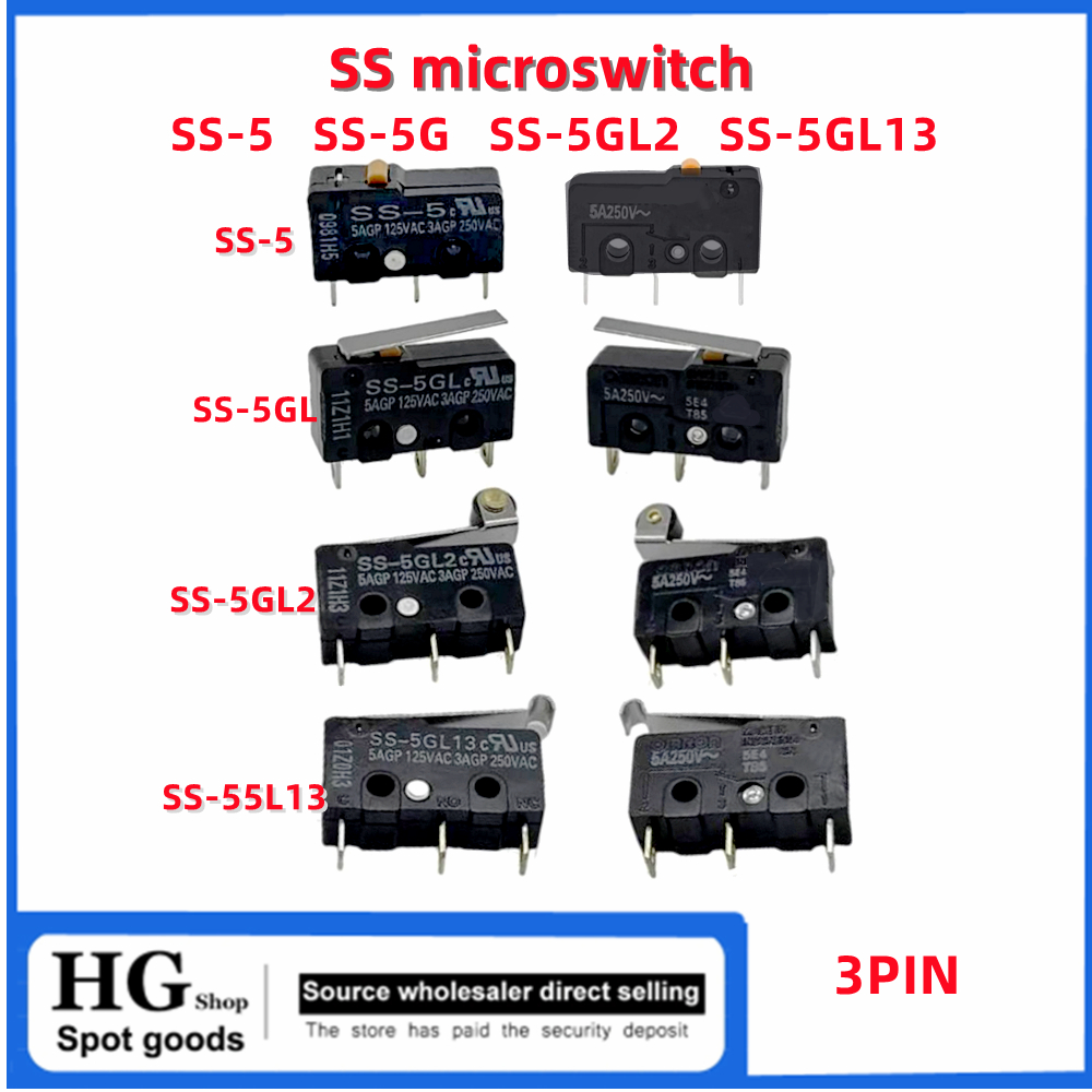Microinterruptor SS Original, SS-5, SS-5GL, SS-5GL2, 3 pines, pequeño, de viaje, 5 a 10 unidades por lote
