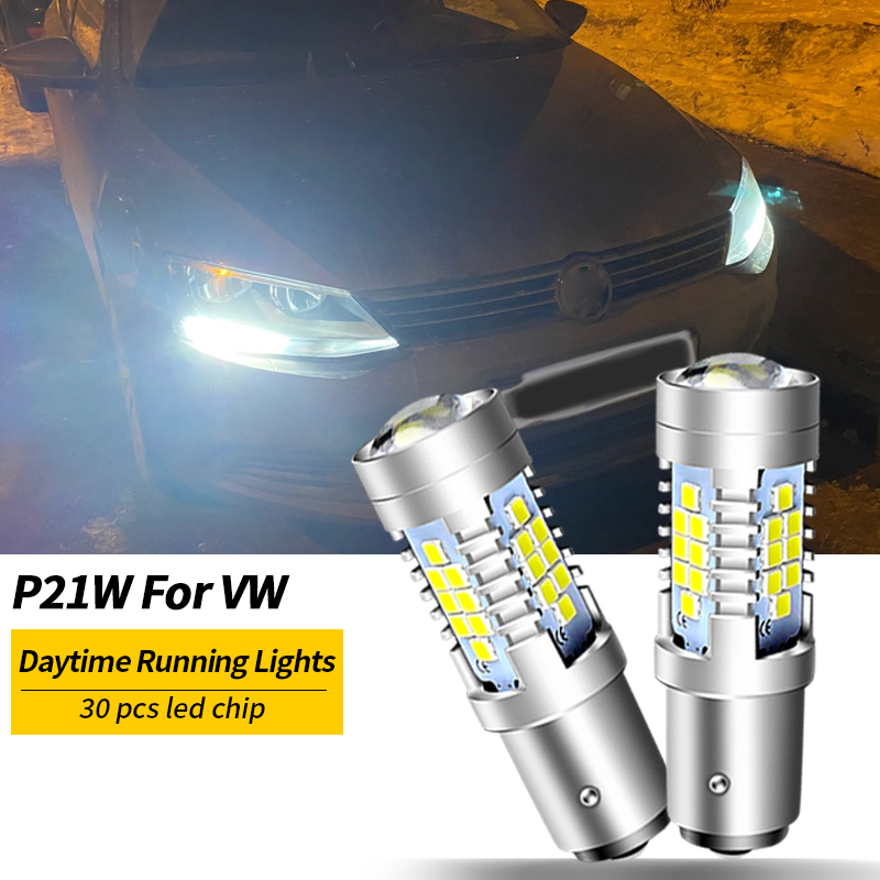 2 peças canbus sem erros hid branco 1156 30-smd espelho refletor lâmpadas led para 2011-2017 volkswagen mk6 jetta luz de circulação diurna