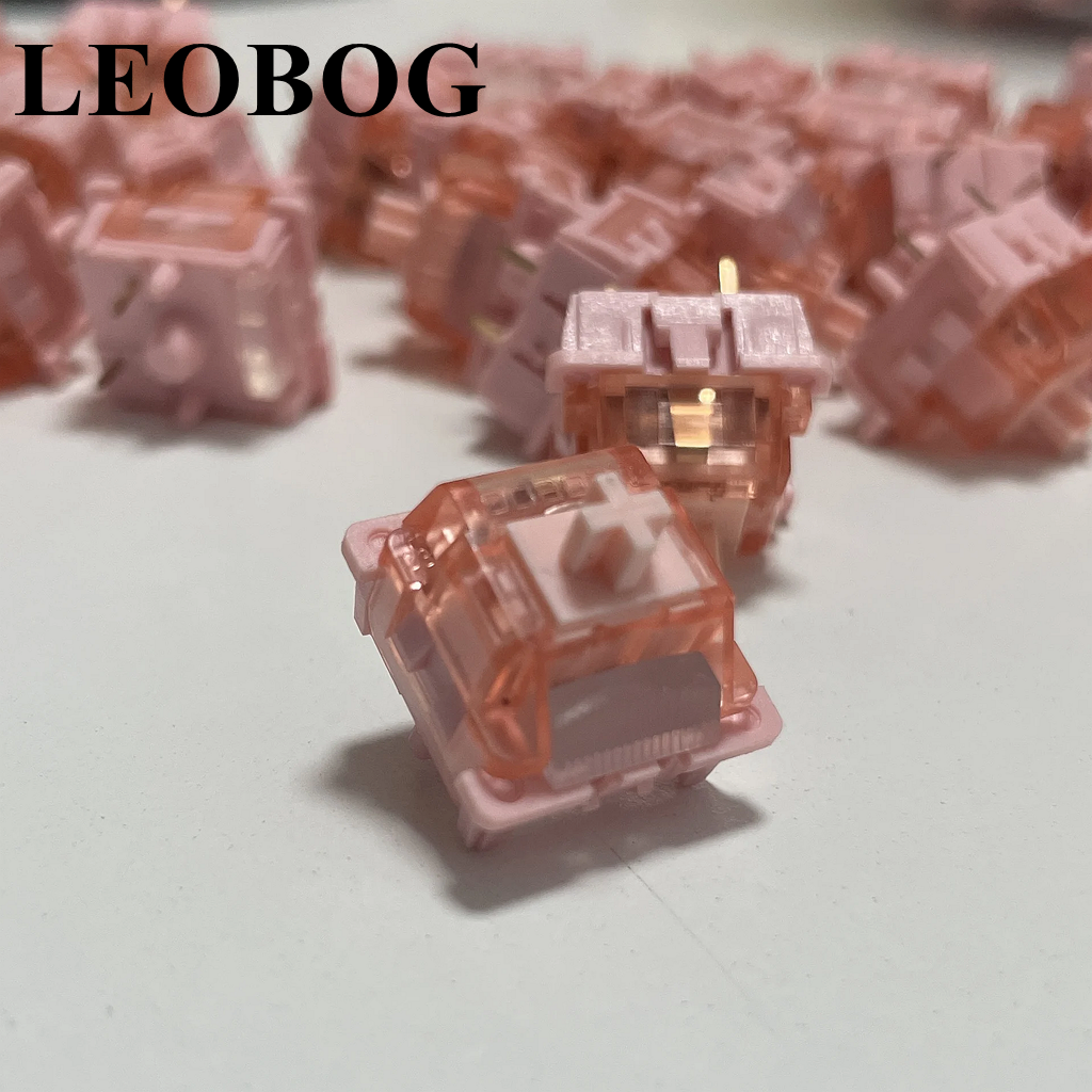 LEOBOG Interruttori Silenziosi per Tastiera Meccanica, Switch Lineari a 5 Pin Pre-Lubrificati in POM, Switch MX Personalizzati a Basso Rumore Cotton Candy per F75 F87