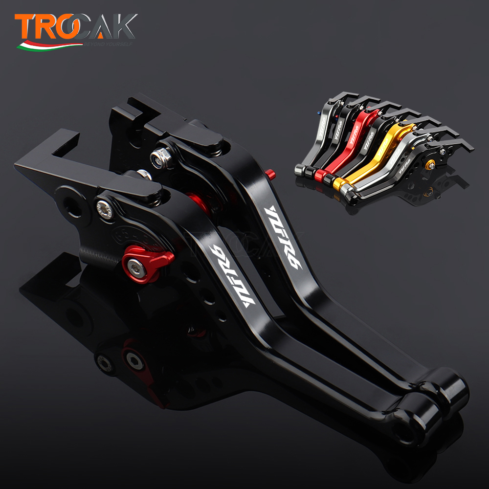โลโก้ YZFR6สำหรับ Yamaha YZFR6 YZF R6 2005 2006 2007 2008 2009 2010 2011-2016อุปกรณ์เสริมรถจักรยานยนต์ CNC คลัทช์เบรค