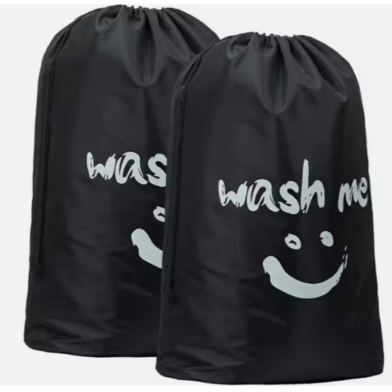Bolsa de lavandería para el hogar, bolsa de almacenamiento de viaje, lavable a máquina, organizador de ropa sucia, bolsa con cordón de gran capacidad