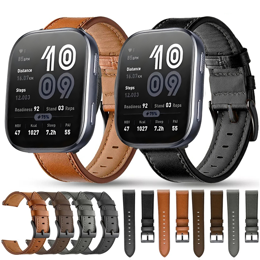 Correa de cuero para reloj inteligente Amazfit Bip 6 5 Bip6, pulsera de liberación rápida para accesorios Amazfit Bip6