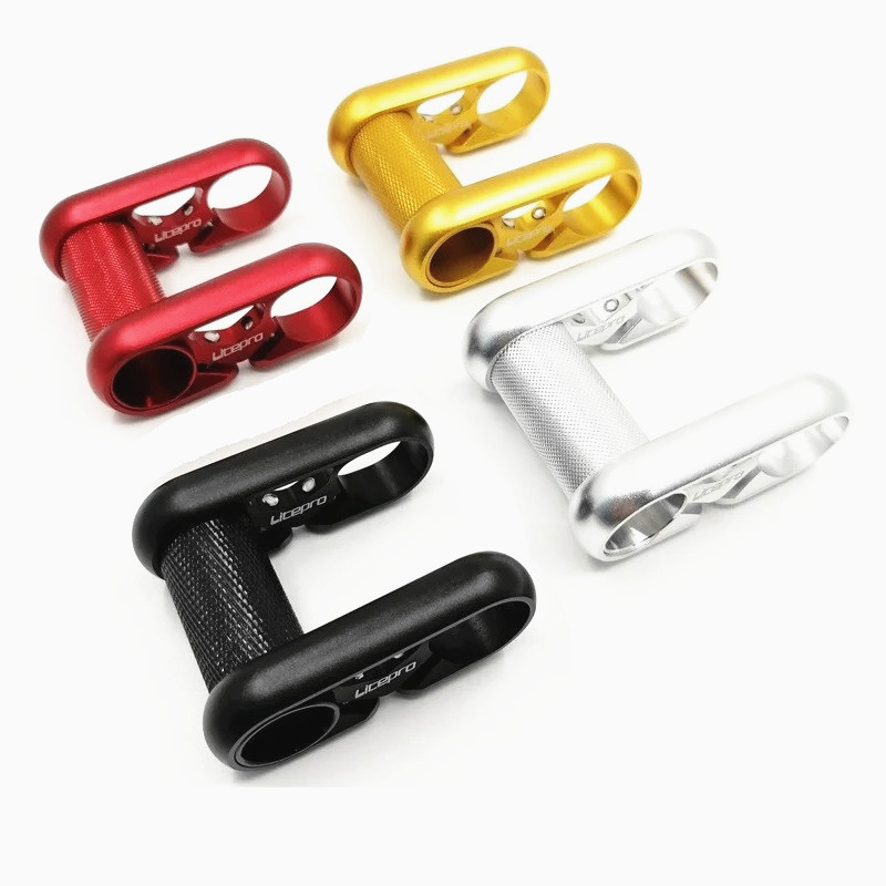 Litepro-vástago doble SP8 para manillar de bicicleta plegable, 412mm, ajustable, aleación de aluminio, rojo/Negro/plateado/dorado, 25,4