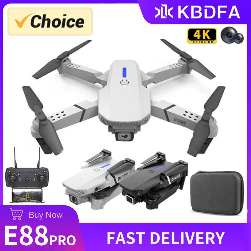 KBDFA 2023 ใหม่ E88 Pro WIFI FPV Drone มุมกว้าง HD 4K 1080P ความสูงกล้องถือ RC quadcopter แบบพับได้ Dron เฮลิคอปเตอร์ของเล่นของขวัญ