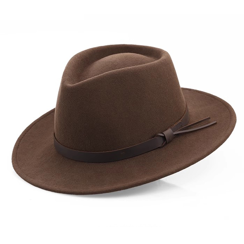 Chapéu Fedora australiano para mulheres/homens, feltro de lã esmagável, à prova d'água, formato de lágrima, chapéu safari, pesca |   Tamanho grande da cabeça do chapéu de sol