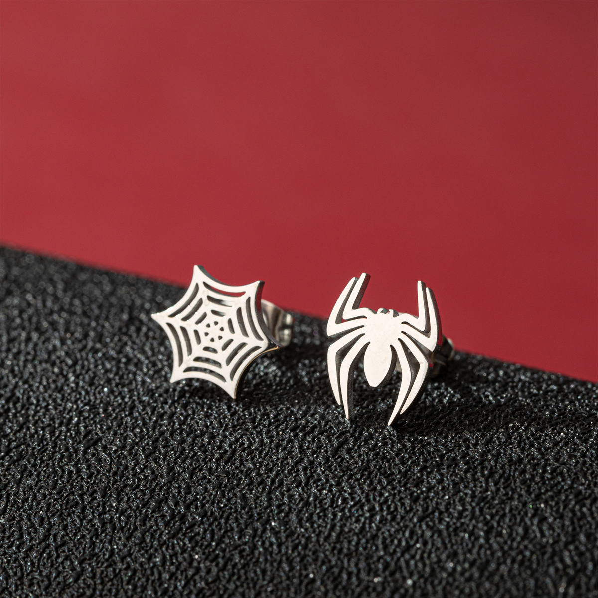Cartoon Spinne Und Web Edelstahl Ohrstecker Für Frauen Punk Schwarz Tier Fledermaus Piercing Ohrringe Halloween Party Geschenke