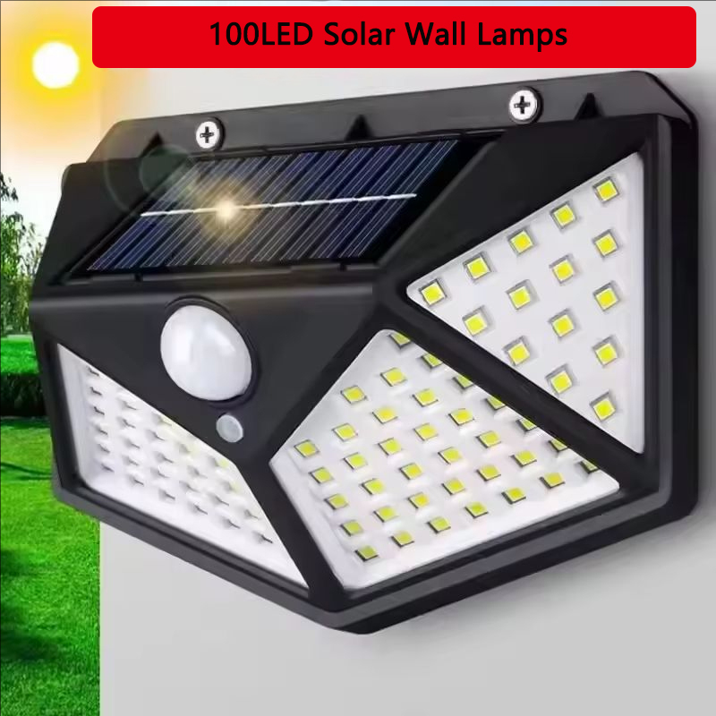 Lampe solaire extérieure 100 mur LED lumières PIR capteur de mouvement solaire alimenté lumière du soleil réverbère décoration de jardin ​