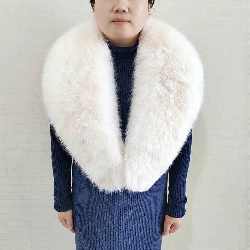 Cachecol de Luxo Feminino de Pele Sintética Macio e Fofo, Xale de Pele Falsa Quente de Inverno, Gola de Pelúcia Grossa e Elegante para Uso Diário e Festas