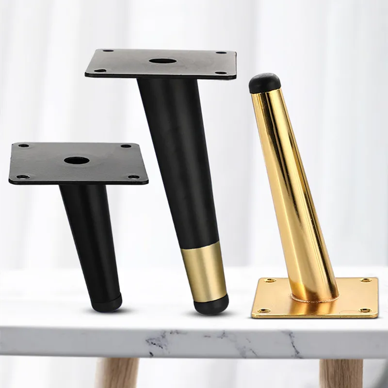 4 unids/set de patas de gabinete de TV de Metal de lujo, patas de sofá, patas de mesa de centro de cono oblicuo, patas de soporte para muebles, patas de gabinete de baño