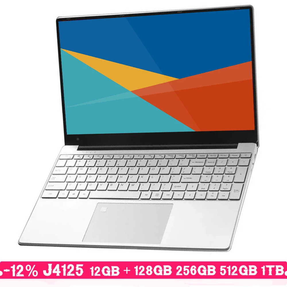 แล็ปท็อป15.6นิ้ว Windows 10 11 Pro 1920*1080แล็ปท็อปแบบพกพาราคาถูกหน่วยความจำ DDR4 12กรัมรอม128GB 256GB 512GB 1TB SSD พอร์ต HDMI โน๊ตบุ๊ค
