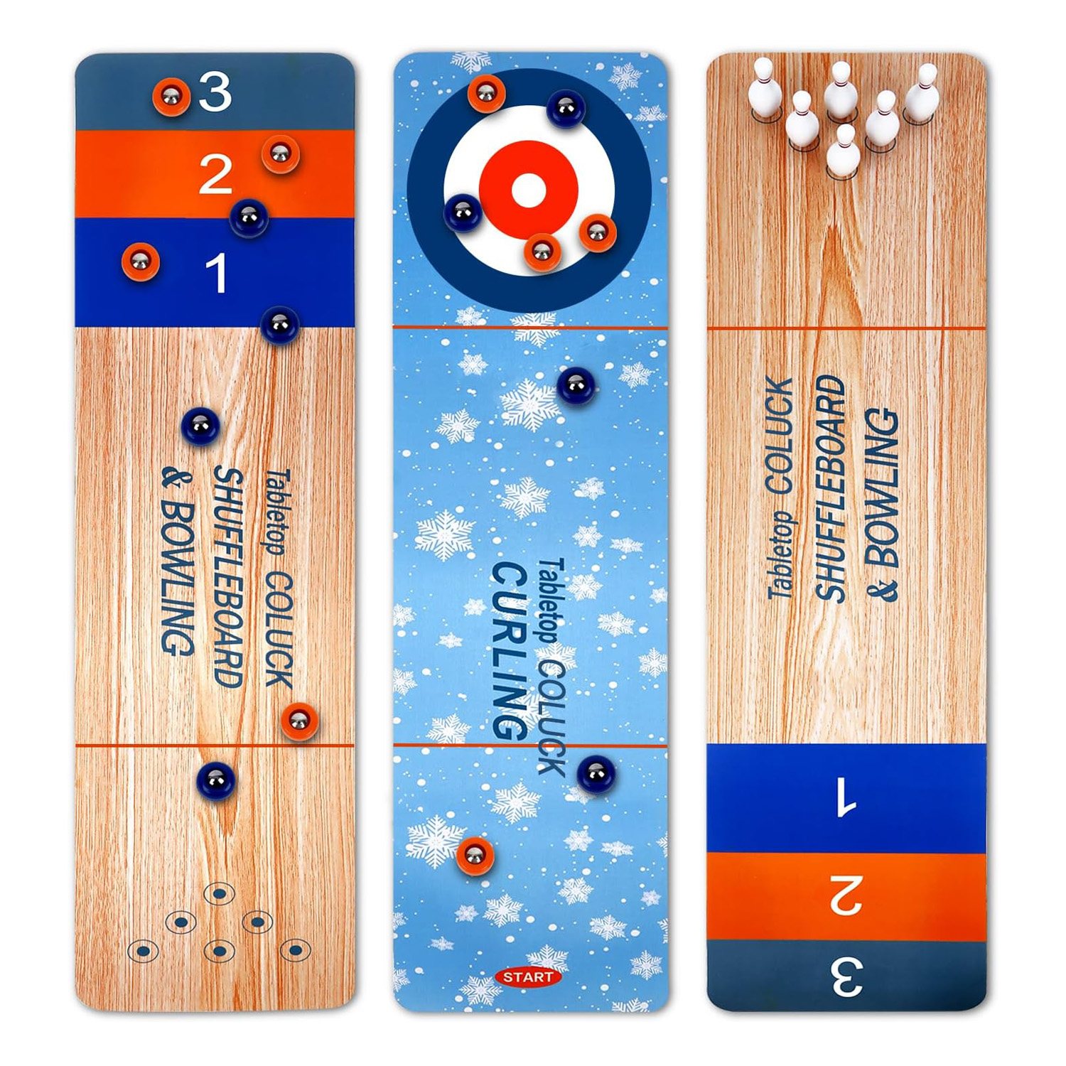 Настольная игра Curling 3 в 1, настольная игра-шафлборд для боулинга, настольная игра для керлинга, мини-настольные игры, семейная спортивная игра для взрослых и детей